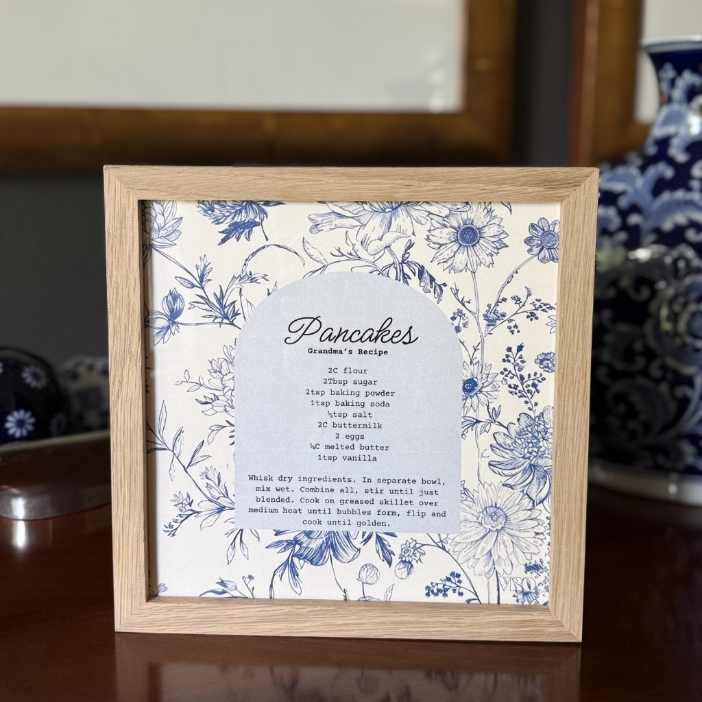 Framed Personalized Recipe Prints