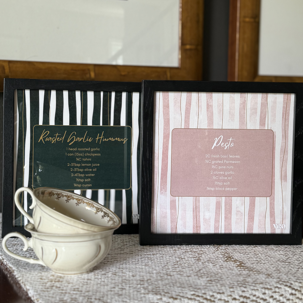Framed Personalized Recipe Prints