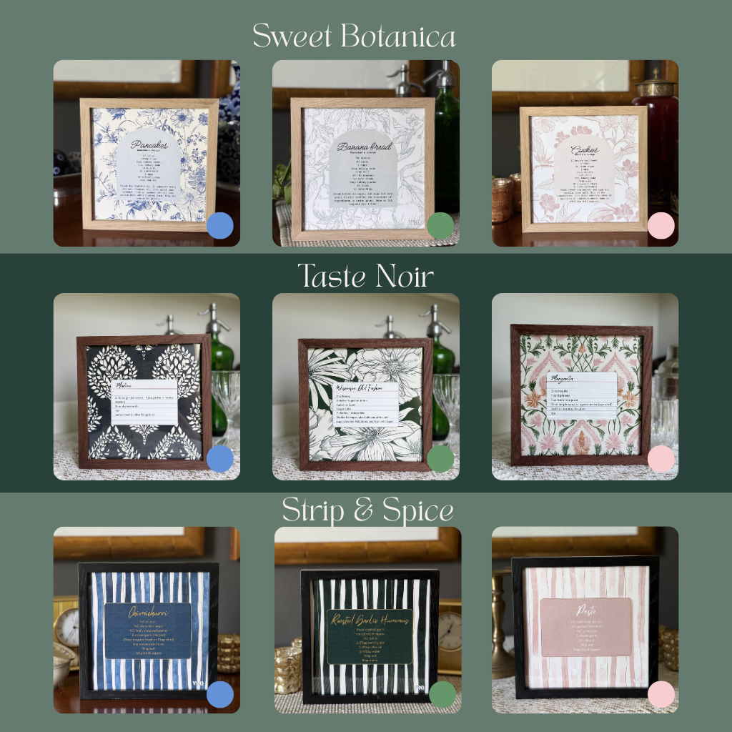 Framed Personalized Recipe Prints