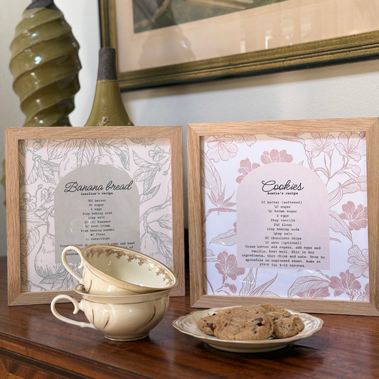 Framed Personalized Recipe Prints